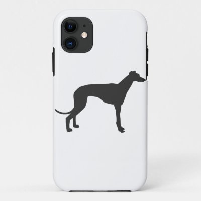 Italian Greyhound silhouette in black iPhone 11 Case