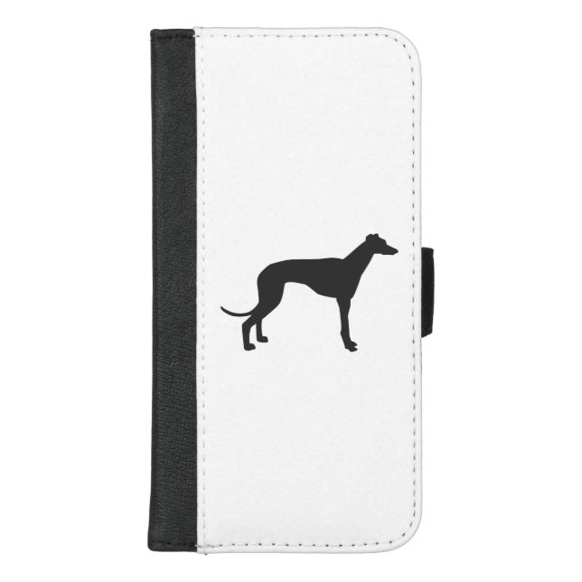 Italian Greyhound silhouette in black iPhone Wallet Case (Front)