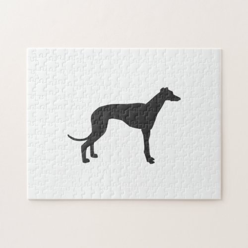Italian Greyhound silhouette in black Jigsaw Puzzle