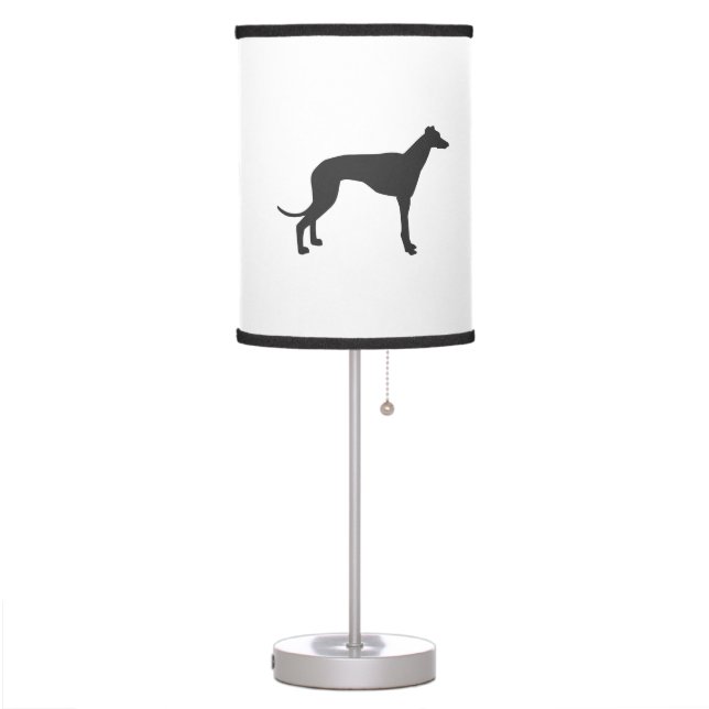Italian Greyhound silhouette in black Table Lamp (Left)