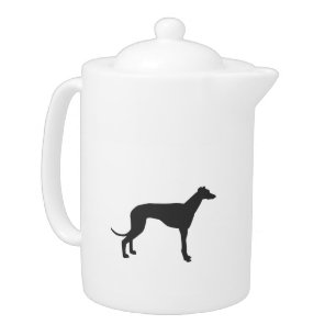 Italian Greyhound silhouette in black Teapot