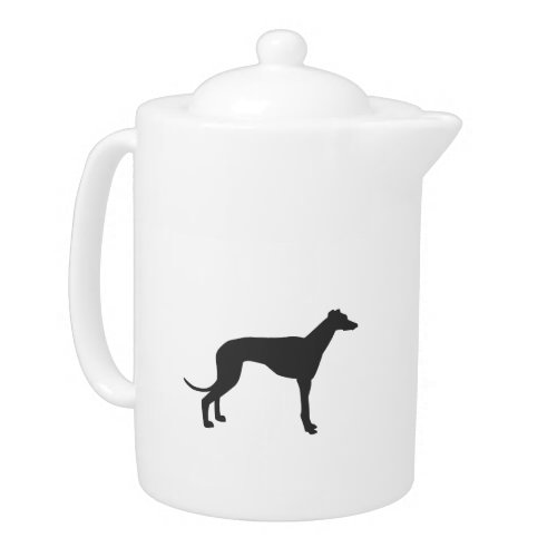 Italian Greyhound silhouette in black Teapot