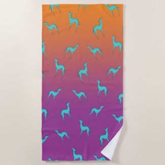 Italian Greyhound Silhouette Pattern Ombre colors