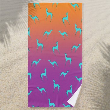 Italian Greyhound Silhouette Pattern Ombre colors