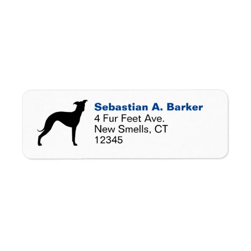 Italian Greyhound Silhouette Return Address Labels