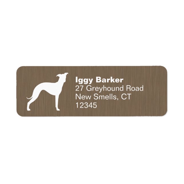 Italian Greyhound Silhouette Return Address Labels (Front)