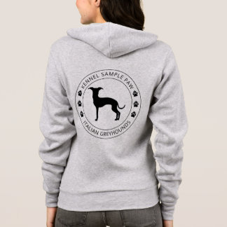 Italian Greyhound Silhouette With Paws And Text Hoodie