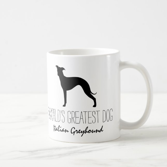 Italian Greyhound Silhouette World's Greatest Dog Coffee Mug (Right)