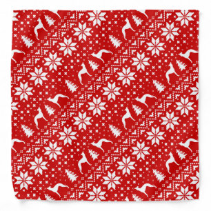 Italian Greyhound Silhouettes Christmas Pattern Bandana