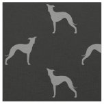 Italian Greyhound Silhouettes Grey and Black Iggy Fabric