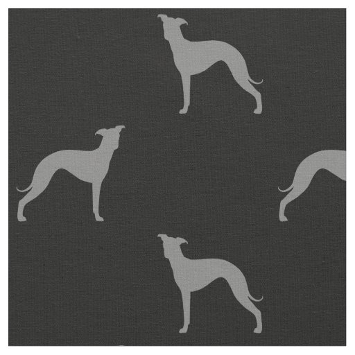 Italian Greyhound Silhouettes Grey and Black Iggy Fabric
