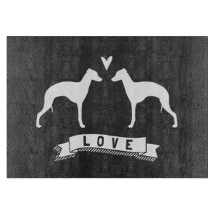 Italian Greyhound Silhouettes Love Cutting Board