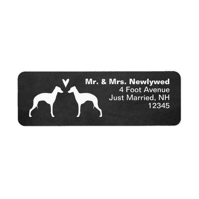 Italian Greyhound Silhouettes Love Return Address Label (Front)