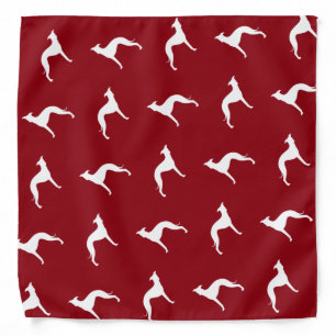 Italian Greyhound Silhouettes Pattern Red Bandana