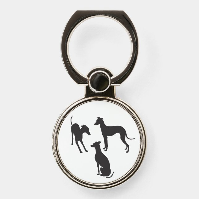 Italian Greyhound Silhouettes Phone Ring Stand (Front)