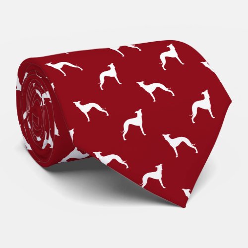 Italian Greyhound Silhouettes Red and White Tie