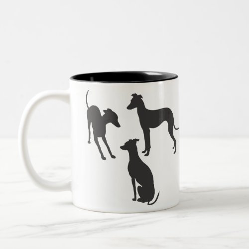 Italian Greyhound Silhouettes Two_Tone Coffee Mug