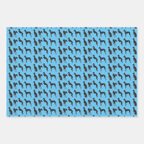 Italian Greyhound Silhouettes Wrapping Paper Sheets