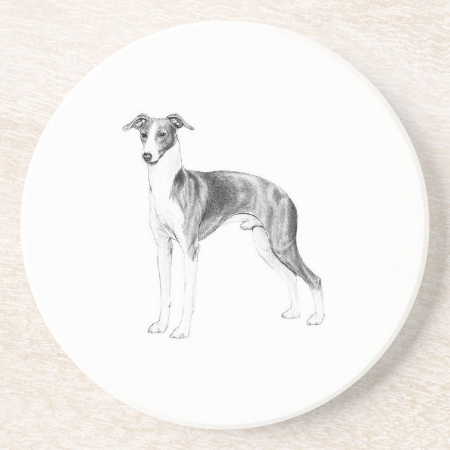 Italian Greyhound Style Drink Coaster (Front)