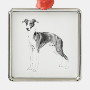 Italian Greyhound Style Metal Ornament