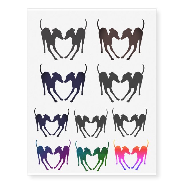 Italian Greyhound Temporary Tattoos (Front)