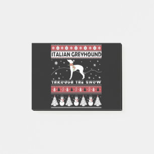 Italian Greyhound Through Snow Cute Christmas Post-it Notes