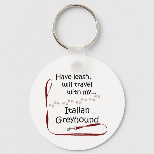 Italian Greyhound Travel Leash - Keychain (Front)