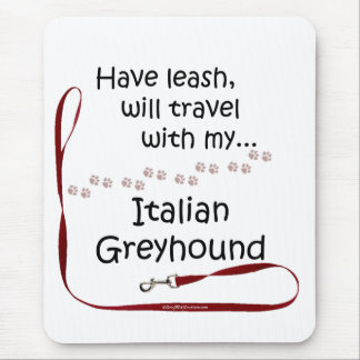 Italian Greyhound Travel Leash Mouse Pad