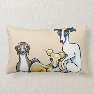 Italian Greyhound Trio Lumbar Pillow