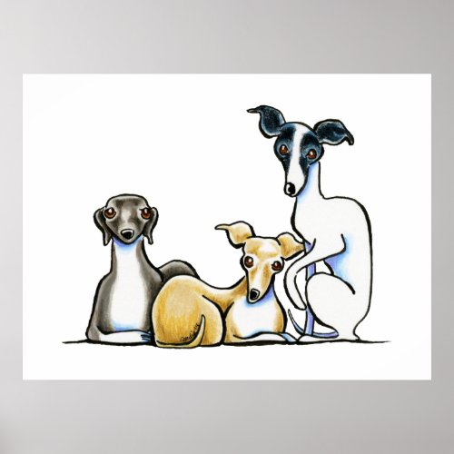 Italian Greyhound Trio Poster