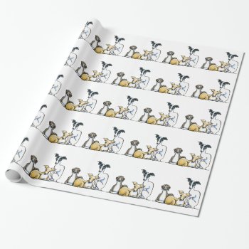 Italian Greyhound Trio Wrapping Paper by offleashart at Zazzle
