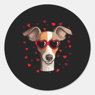 Italian Greyhound Valentine Heart Cute Dog Lovers Classic Round Sticker
