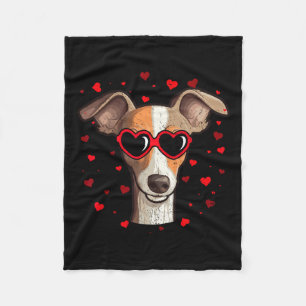 Italian Greyhound Valentine Heart Cute Dog Lovers Fleece Blanket