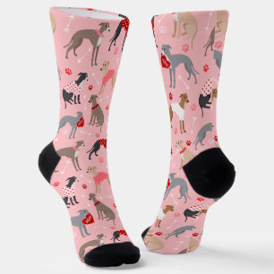 Italian Greyhound Valentine Socks
