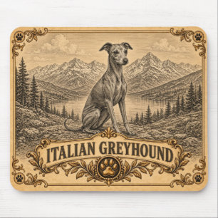 Italian Greyhound, Vintage Heritage Dog Mouse Pad