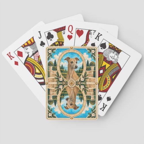 Italian Greyhound, Vintage Watercolor Dog Art Poker Cards