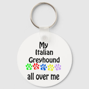 Italian Greyhound Walks Design Keychain