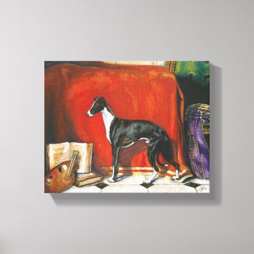 Italian Greyhound Watercolor Painting Canvas Print