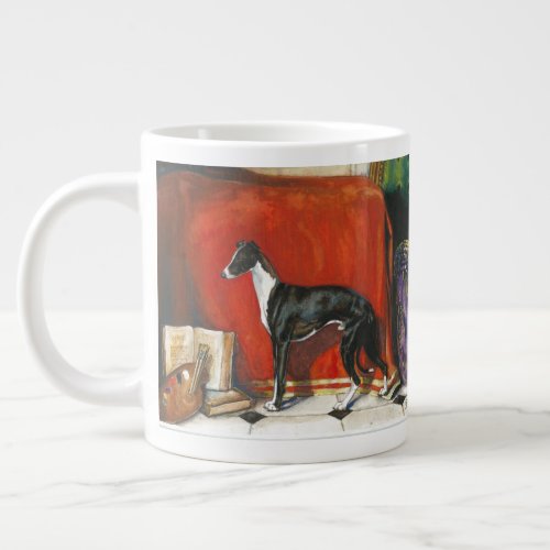 Italian Greyhound Watercolor Painting Giant Coffee Mug