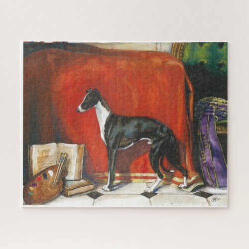 Italian Greyhound Watercolor Painting Jigsaw Puzzle