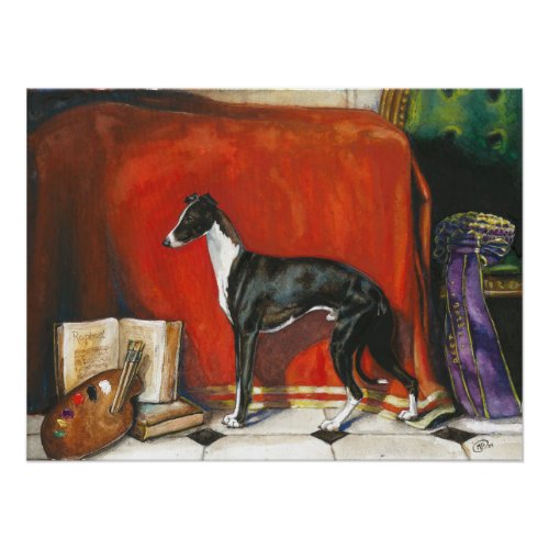 Italian Greyhound Watercolor Painting Poster