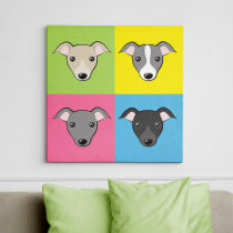 Italian Greyhound Whippet Cute cartoon Pop art Canvas Print