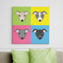 Italian Greyhound Whippet Cute cartoon Pop art Canvas Print