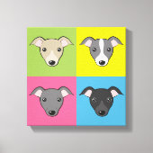 Italian Greyhound Whippet Cute cartoon Pop art Canvas Print (Front)