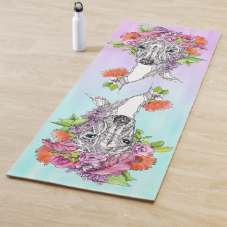 Italian greyhound whippet dog drawing flowers art