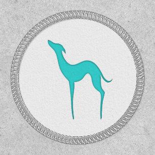 Italian Greyhound Whippet Dog elegant silhouette Patch