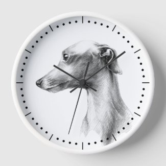 Italian Greyhound Whippet dog portrait drawing art