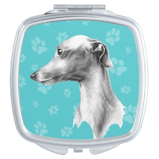 Italian Greyhound Whippet dog portrait drawing art