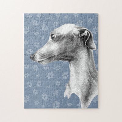Italian Greyhound Whippet dog portrait drawing art