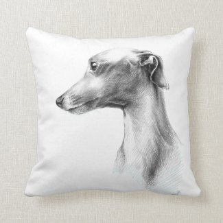 Italian Greyhound Whippet dog portrait drawing art